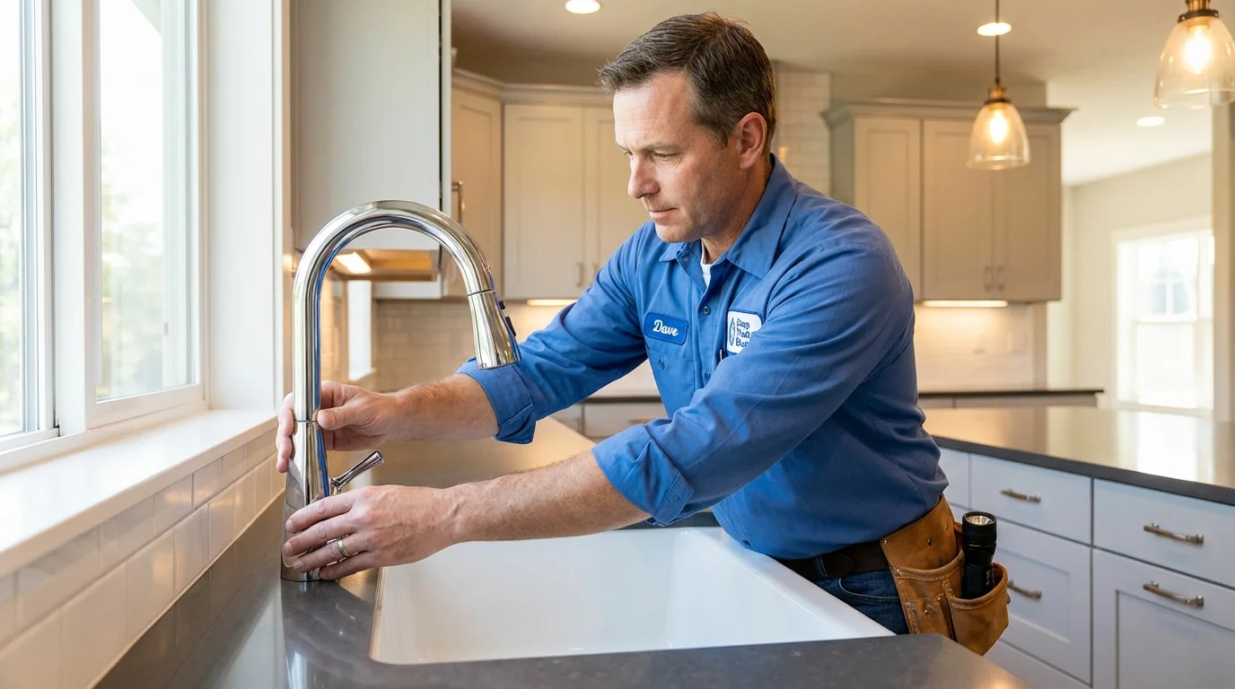 Kitchen faucet installation by Johns Plumbing LLC in Jenison
