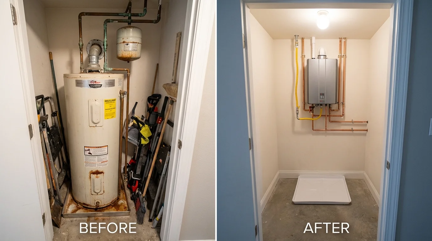 Tank water heater versus wall-mounted tankless unit comparison for Jenison, MI homeowners